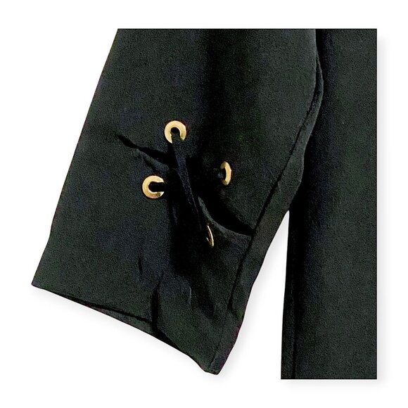 Zara Black Grommet Lace-Up Tunic Dress Size S - Picture 8 of 13
